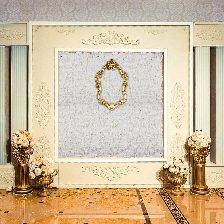BLOSMON Künstliche Blumen Wand Kunstblumen Deko 12Stück Elfenbeinweiss Blumengestecke Blumenwand Hor