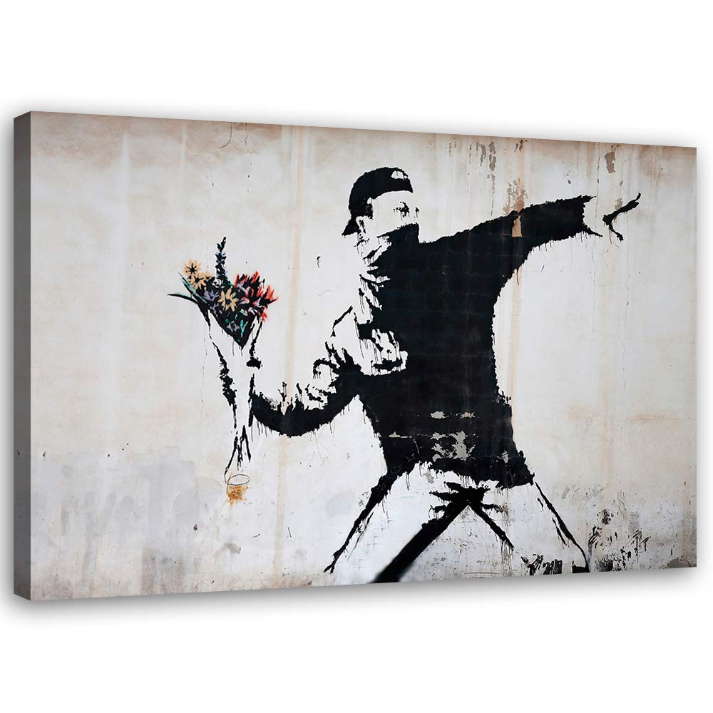 Feeby Bild auf Vlies Leinwand Blumenwerfer Blumenkasten 40x30 cm Kunstdruck Modern Wandbilder Deko F