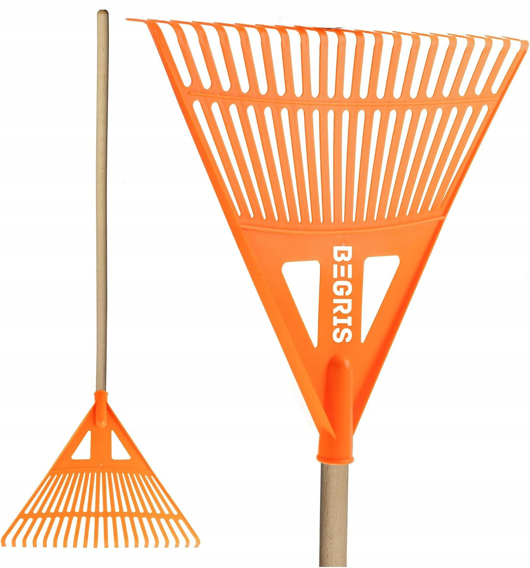 Gartenrechen aus Kunststoff Universalrechen für Blätter, Gras und Garten Robuster Fächerrechen mit H
