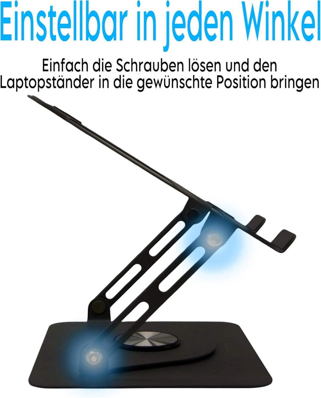 Kigam Laptopständer für Schreibtisch [360 Grad Drehbar] Höhenverstellbar Ergonomischer Tragbarer Lap