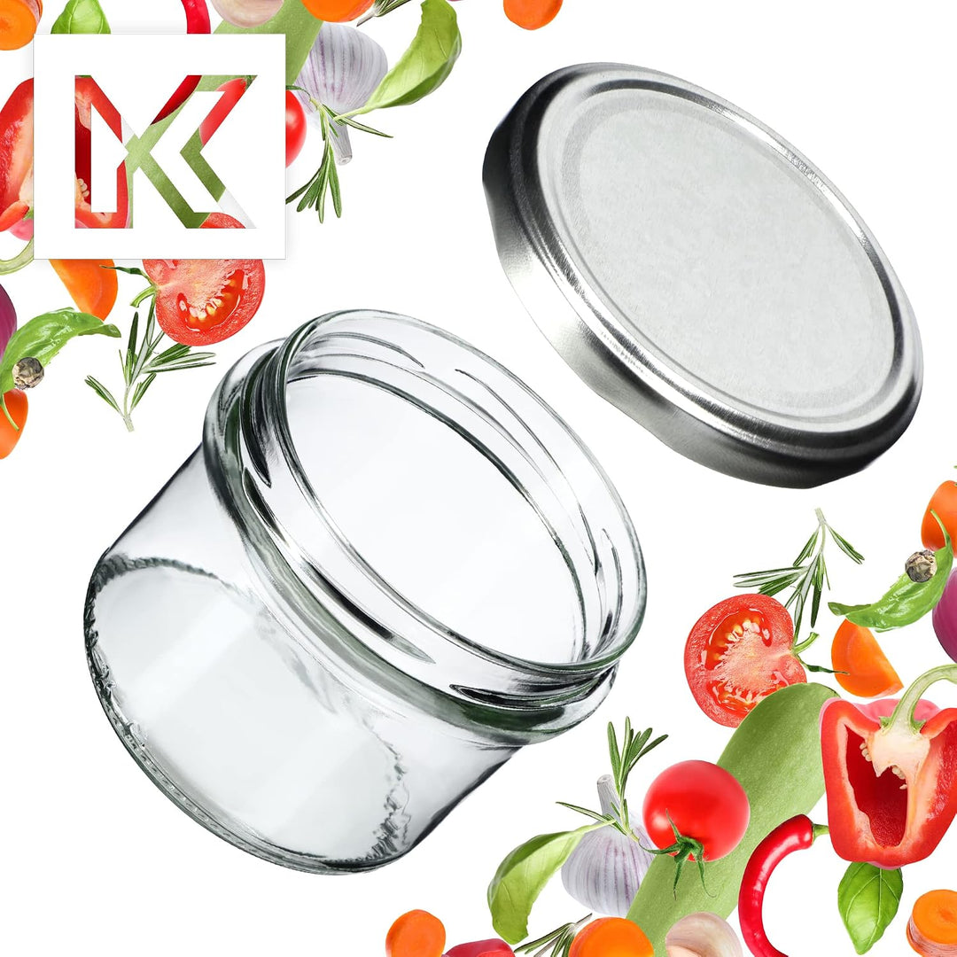 KADAX 20er Set Marmeladengläser 235ml TO82 Silber, Einmachgläser Vorratsgläser Mason Jar mit Schraub