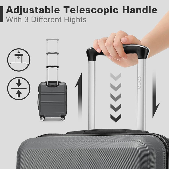 KONO Koffer Grosser 28 Zoll Leicht ABS+PC Hartschalenkoffer XL mit TSA-Schloss Reisekoffer mit 4 Rol