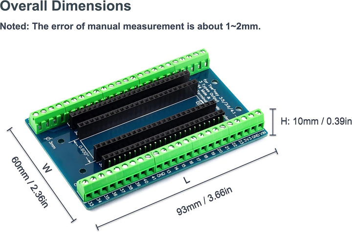 Kompatibel mit Teensy 3,5 / 3,6 / 4,1 Modul Breakout Board 48 Pin 3,81 mm Schraubklemmen-Erweiterung