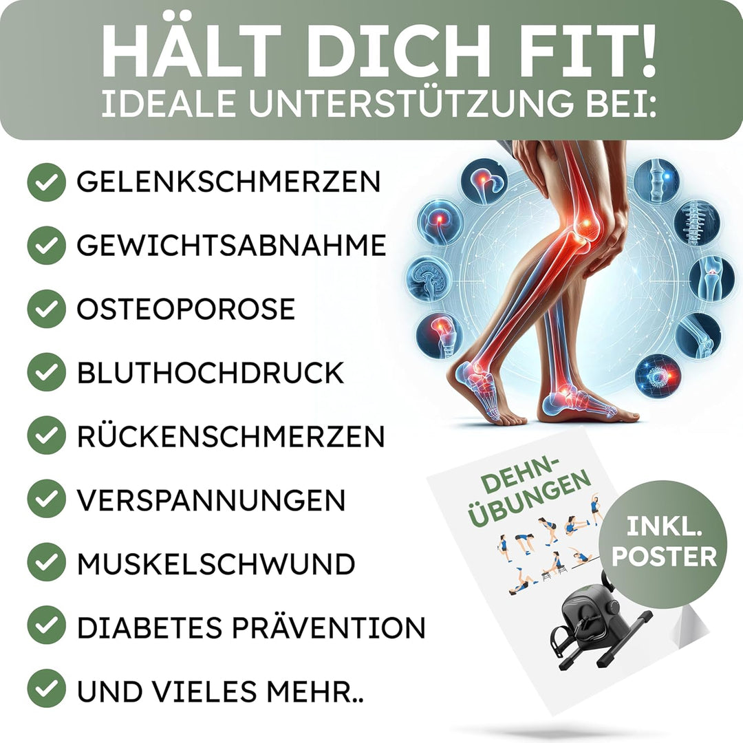 HELDENWERK Pedaltrainer Set - TÜV/GS geprüft NEU 2025 inkl. Befestigungsgurt & Anti-Rutschmatte - Ar