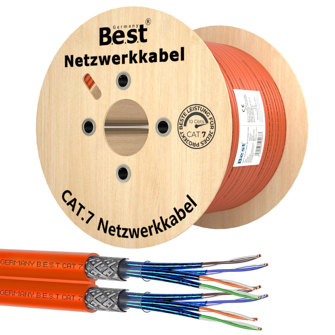 Germany B.e.s.t CAT 7 Verlegekabel 250m Duplex Lan Kabel Kupfer 1000Mhz S/FTP Cat Netzwerkkabel Cat