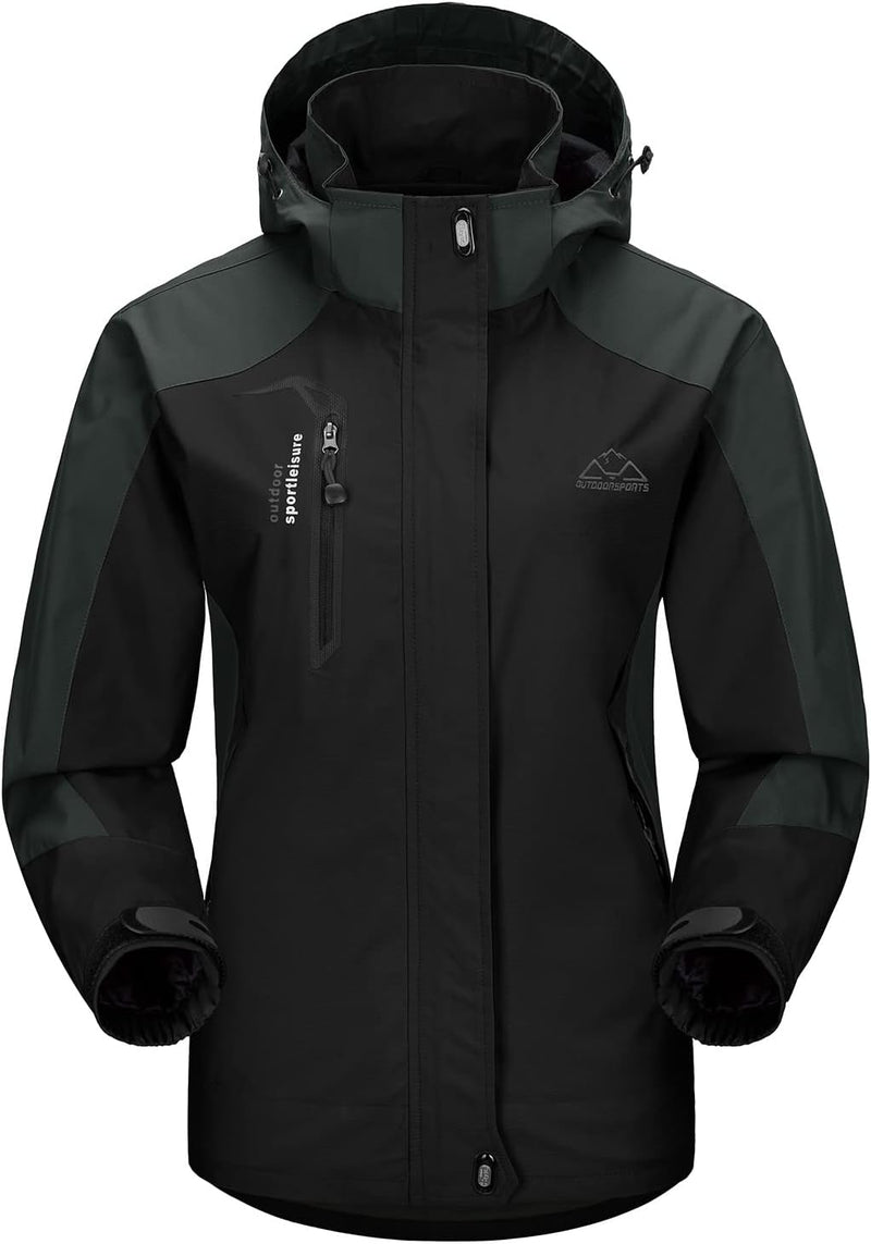 YSENTO Damen Outdoor Wanderjacke Wasserdicht Übergangsjacke Leicht Atmungsaktie Regenjacke Funktions