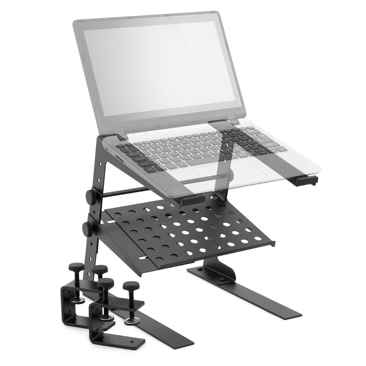 Tiger LEC18-BK Laptop- und DJ-Ständer - mit Ablage Mit Ablage Einzelbett, Mit Ablage Einzelbett