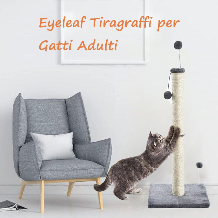 Kratzsäule für Katzen,Kratzbaum für Katzen 97cm Kratzsäule XXL Natural Sisal Seil Pole mit hängendem