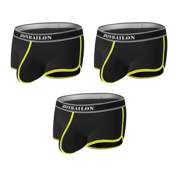 YAHWULAI HerrenBoxershorts Sexy Atmungsaktiv und Hautfreundlich Bequem M 3schwarz, M 3schwarz