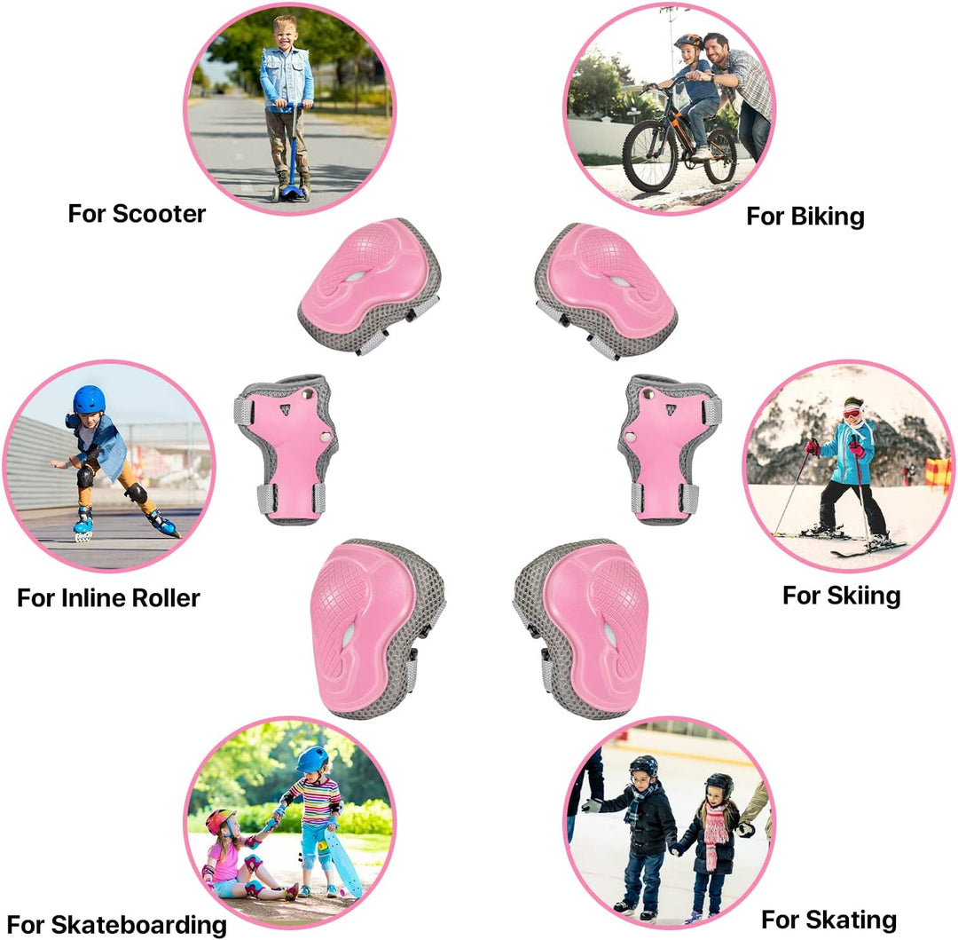 Kinder Schutzausrüstung 2-10 Jahre – Knieschoner, Ellenbogenschoner für Inliner, Rollschuhe, Skatebo