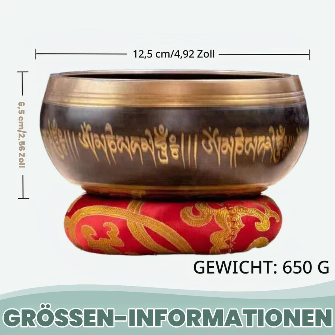 Klangschalen Set, Tibetische Meditation Stressabbau, Zen-Dekor, Schale handgefertigt in Nepal für He