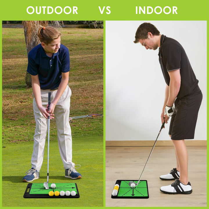 BROTOU Abschlagmatte, Premium Dual-Turf Schwungtrainer Trainingsmatte zur Schwungerkennung, Feedback