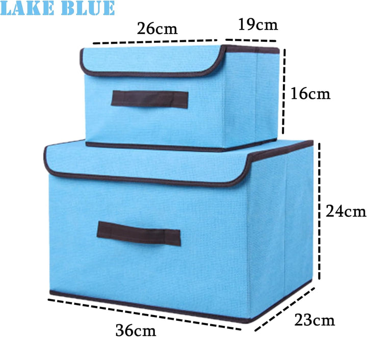 NCRGB 8 Stück Stoff Faltbare Aufbewahrungsboxen mit Deckel(36cm/4 Pack+26cm/4 Pack) Stoffaufbewahrun