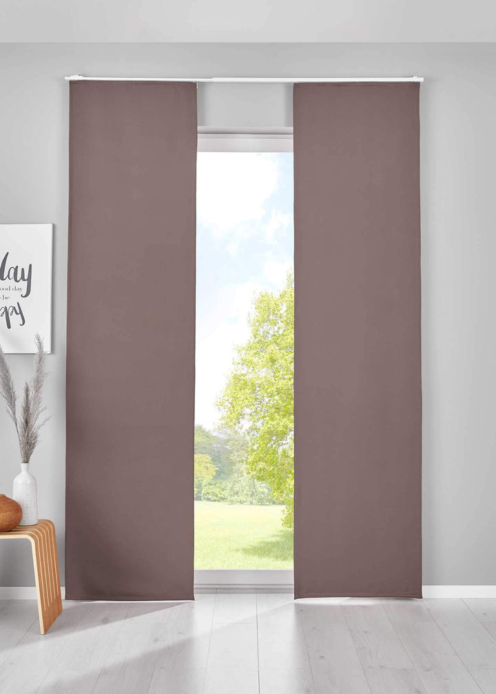 Gardinenbox 2er Set Verdunkelung Schiebegardinen »Newyork« HxB 145x60 cm Taupe Flächenvorhänge Panee