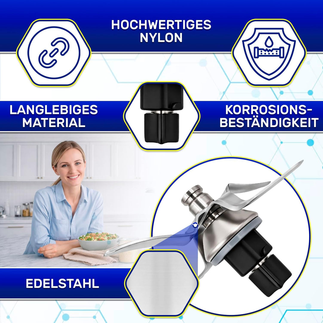 MONTERAL Satz Messer für Thermomix TM31 mit Dichtungsring - Ersatzmesser ist Hergestellt aus Rostfre
