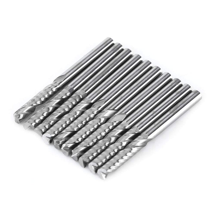 Schaftfräser, 10 Stück 4 mm Schaft Wolframcarbid-Spiral-Schaftfräser Einnuten-Fräser CNC-Fräser für