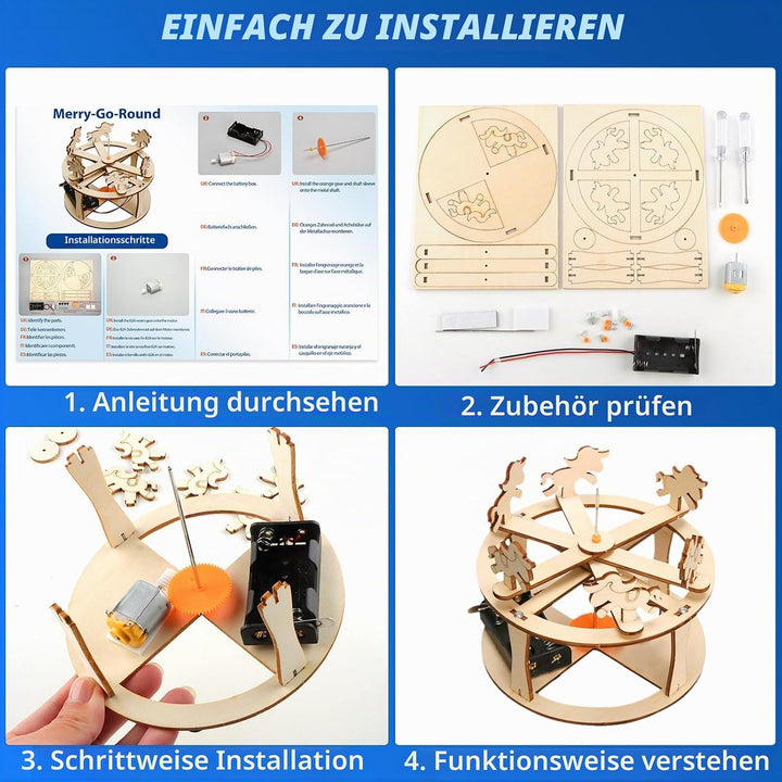 6stk Experimente für Kinder ab 8 STEM Holzbausatz mit Aquarellstifte