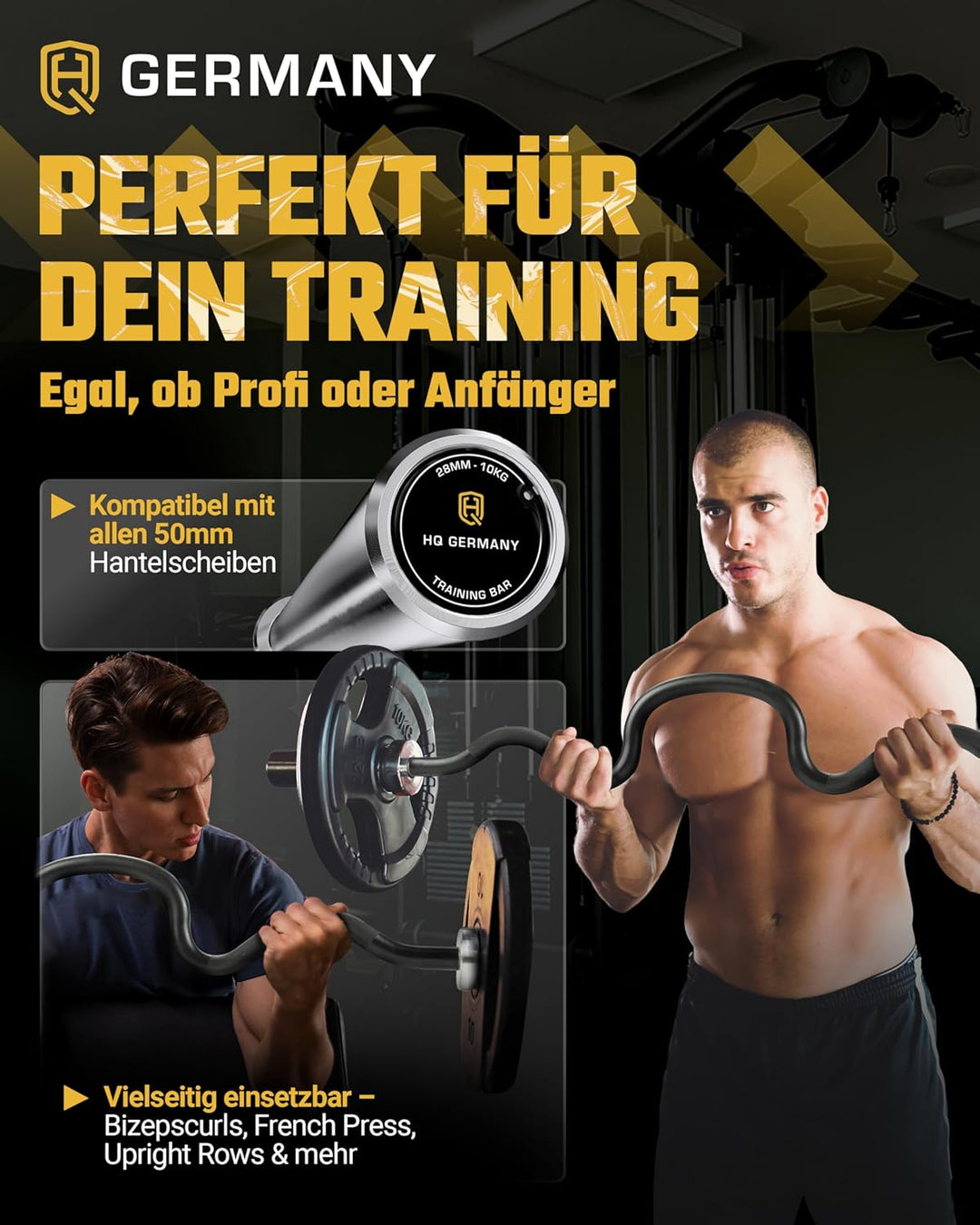 HQ Germany® SZ Stangen 50mm | 3 Varianten | Super-Curve/Performance/Training Super-Curve - ohne Vers