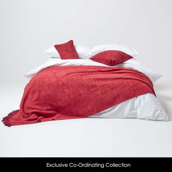Homescapes extra grosse Tagesdecke Nirvana, rot-orange, Wohndecke/Sofaüberwurf aus 100% Baumwolle, 2