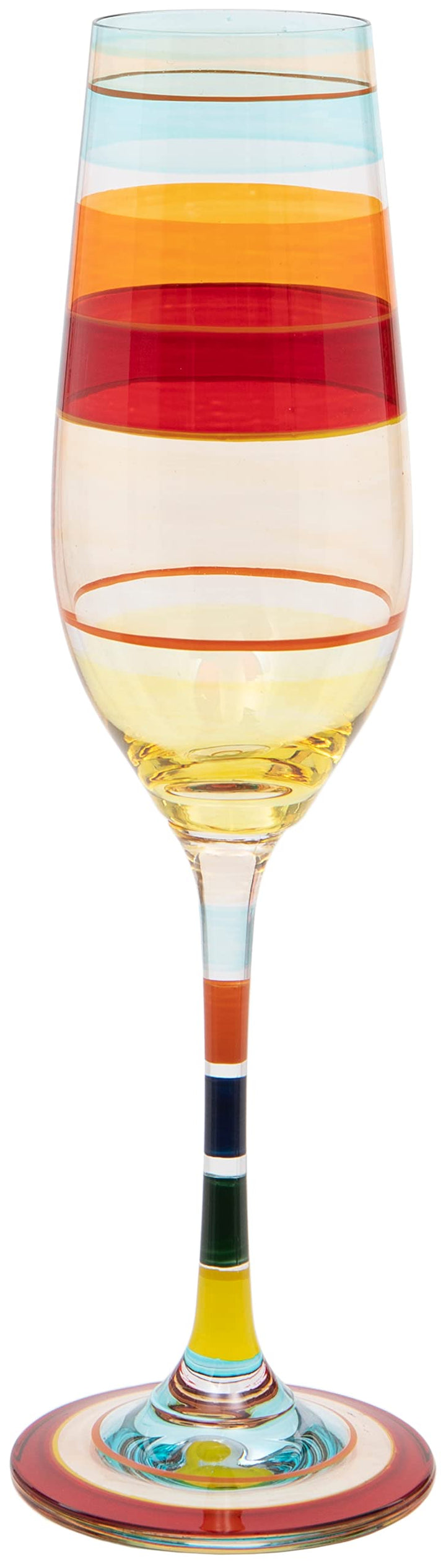 Maturi Champagnerflöte, handbemalt, gestreift, 220 ml, in Geschenkbox Light Stripe Champagnerflöte,