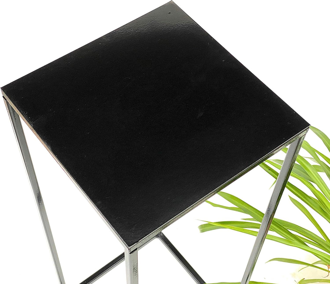 DanDiBo 2x Blumenhocker Metall Schwarz Eckig 62,5 cm Blumenständer Beistelltisch 434 Blumensäule Mod