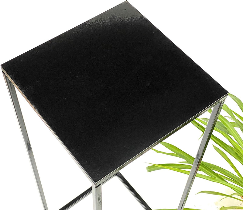 DanDiBo Blumenhocker Metall Schwarz Eckig Höhe 62,5 cm Beistelltisch Blumenständer 434 Blumensäule M