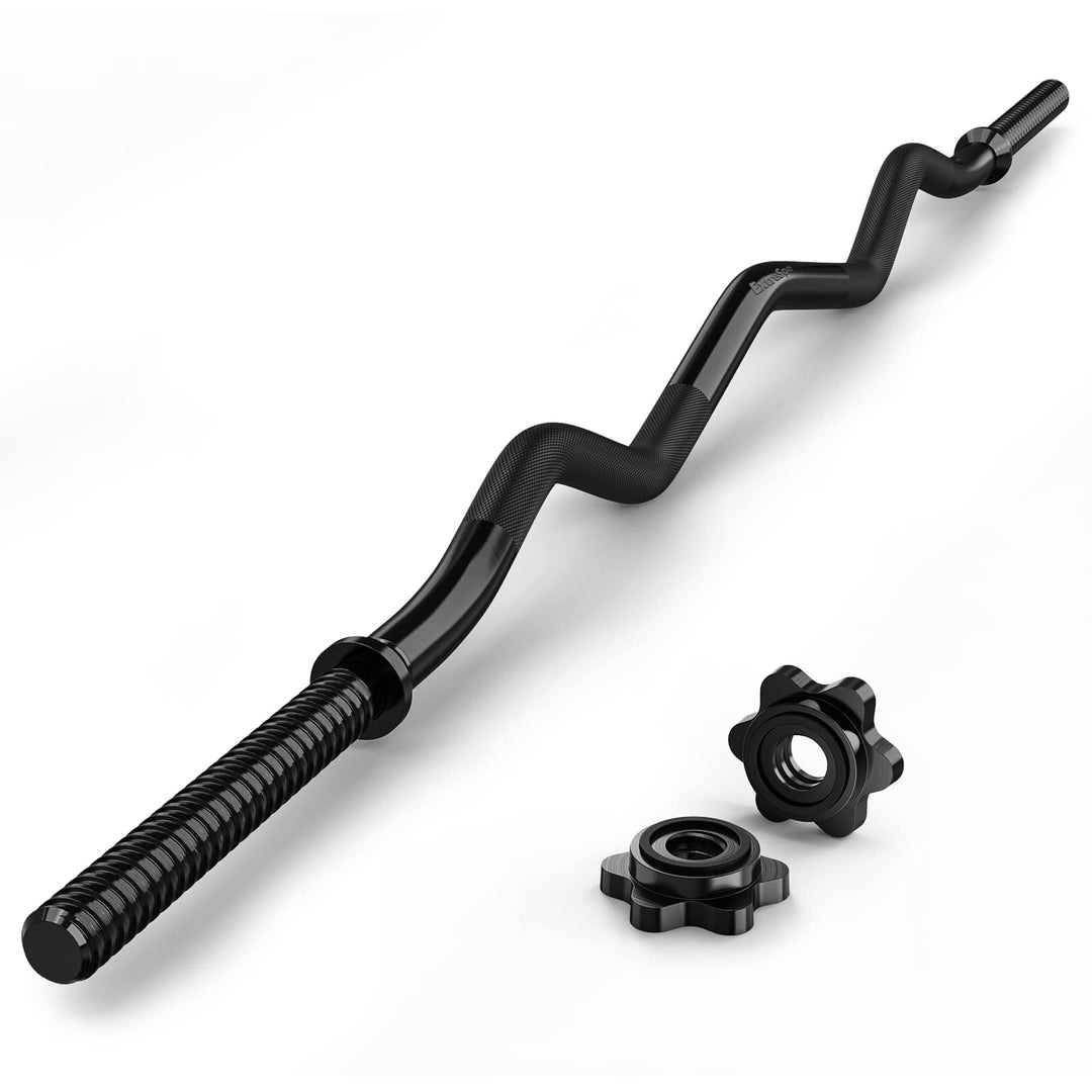 EZ Curl Bar, 119,4 cm Gewindestahl Curlstange für Standard 2.5 cm Platten, 99.8 kg Kapazität Krafttr