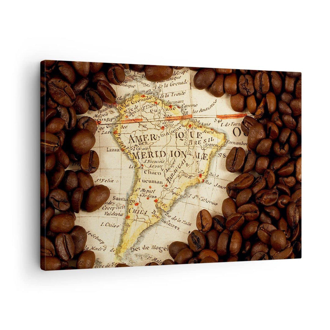 ARTTOR Bilder auf Leinwand Südamerika Samen Kaffee Leinwandbild 70x50cm Wandbilder Dekoration Wohnzi
