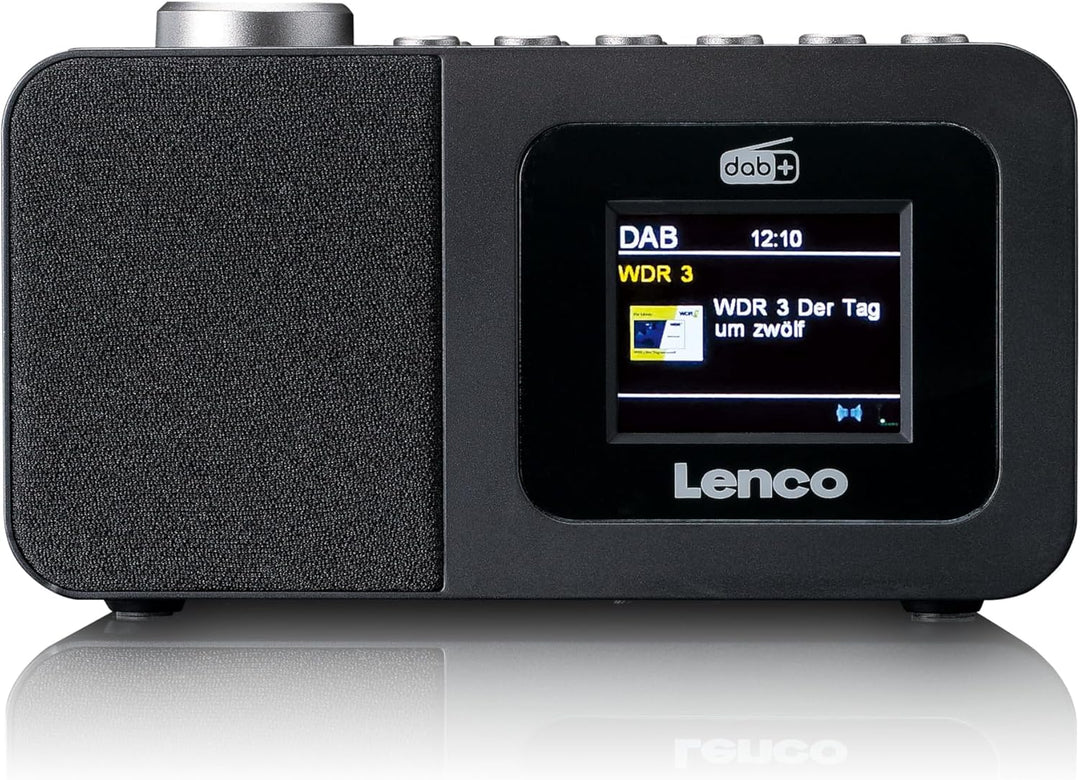 Lenco CR-625BK Radiowecker mit DAB+/FM, 2,4" Farbdisplay dimmbar, Doppelalarm, Sleeptimer, Schlummer
