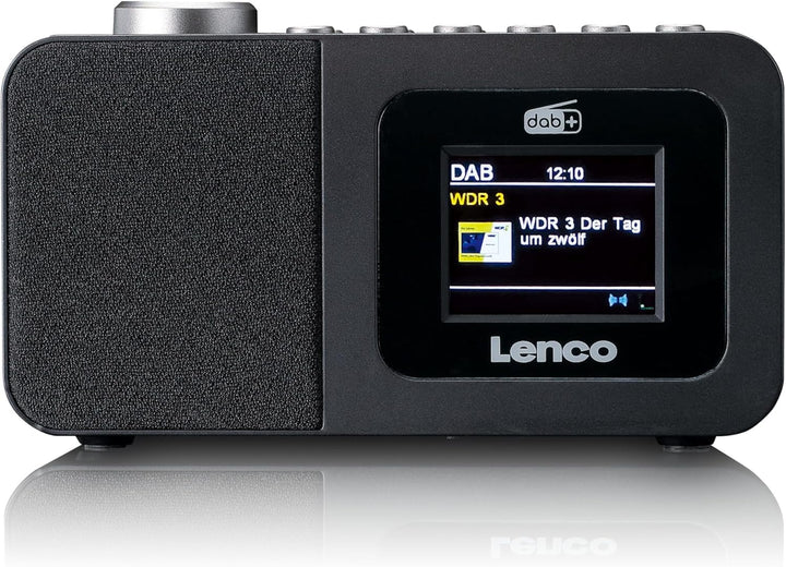Lenco CR-625BK Radiowecker mit DAB+/FM, 2,4" Farbdisplay dimmbar, Doppelalarm, Sleeptimer, Schlummer