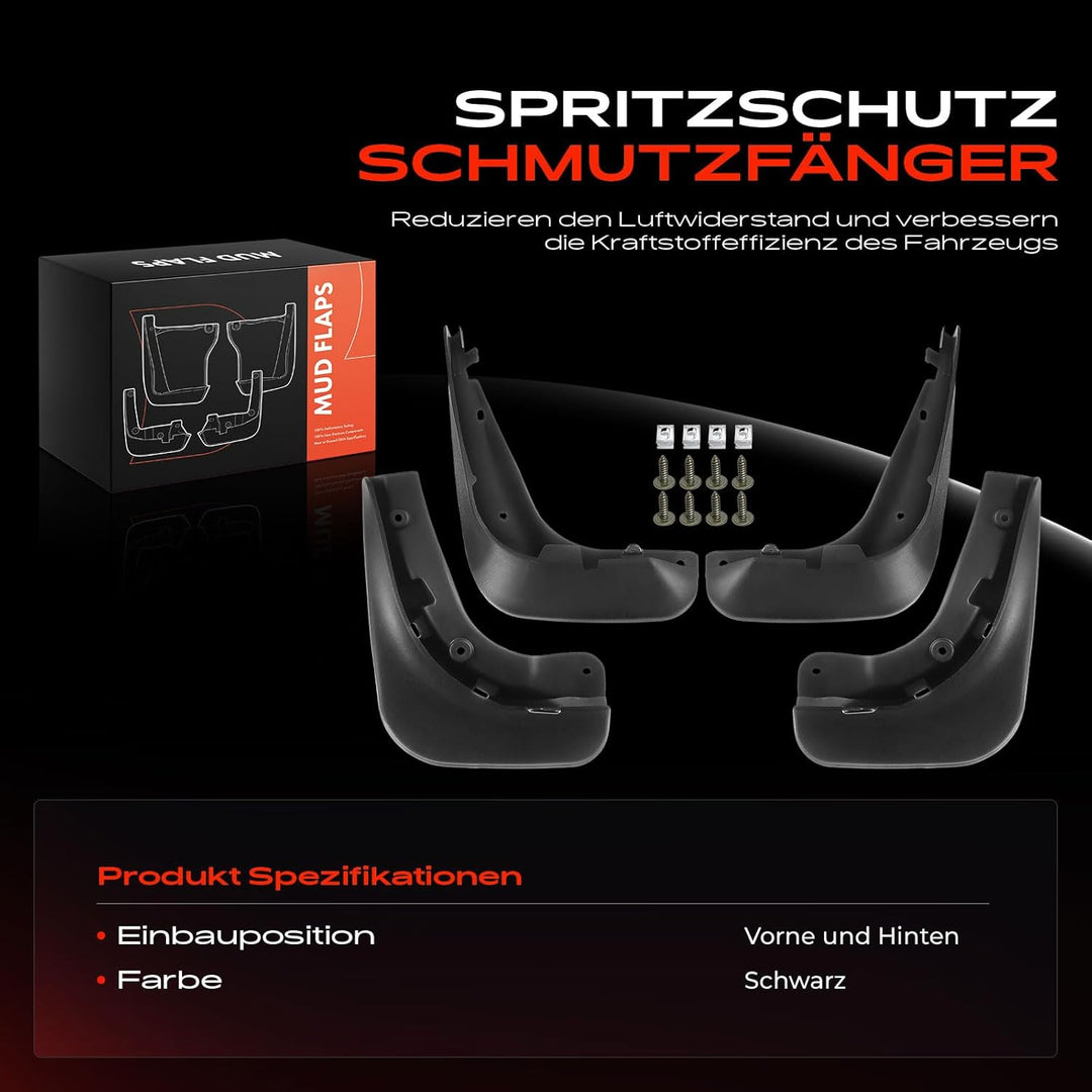 4x Spritzschutz Schmutzfänger Vorne Hinten Links und Rechts für Golf VI Variant AJ5 1.2L 1.4L 1.6L 2