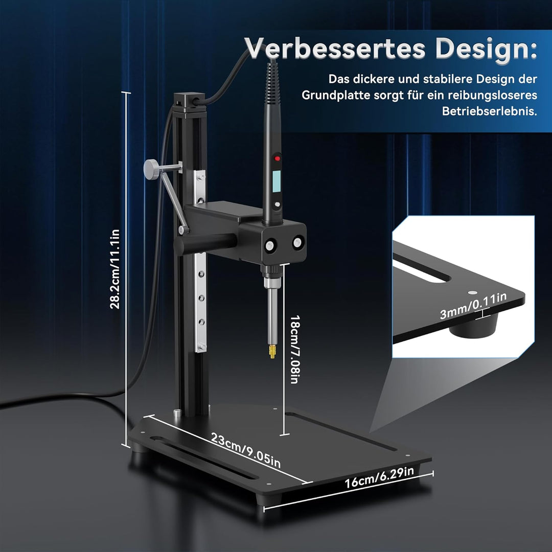DACKZZM Heat Set Insert Tool, Vertikale Hitze-Pressmaschine Aluminiumlegierung, 8 Stück Einschmelzhi