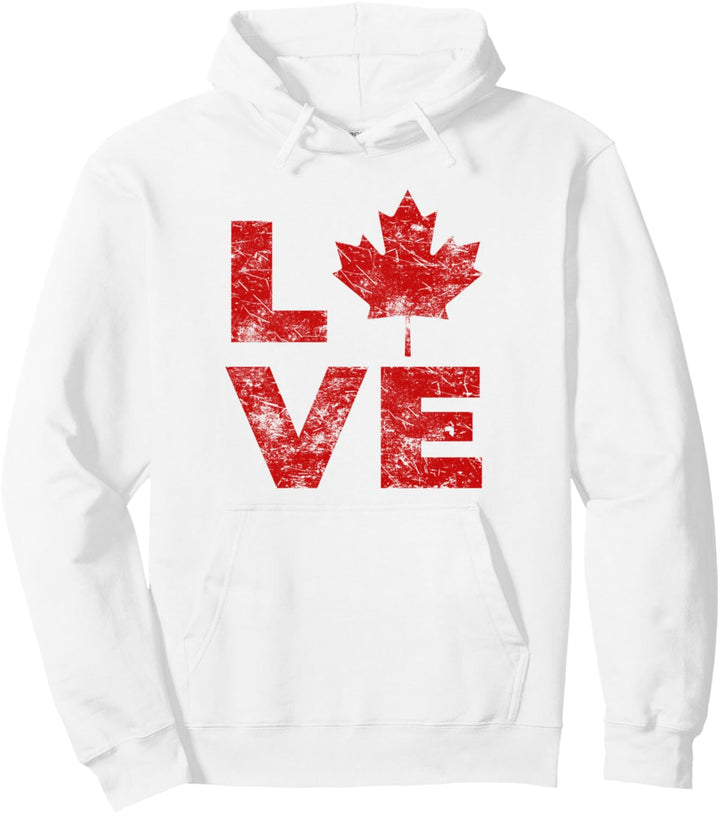 Kanada Flagge Liebe LVE Retro Kanada Ahornblatt Pullover Hoodie
