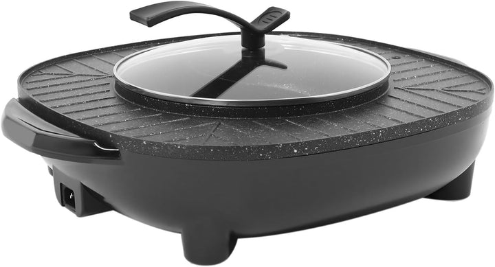 Elektrogrill, 2 In 1 Elektrischer Hotpot Und Grill Kombination,3L Kapazität, Antihaftbeschichtetes A