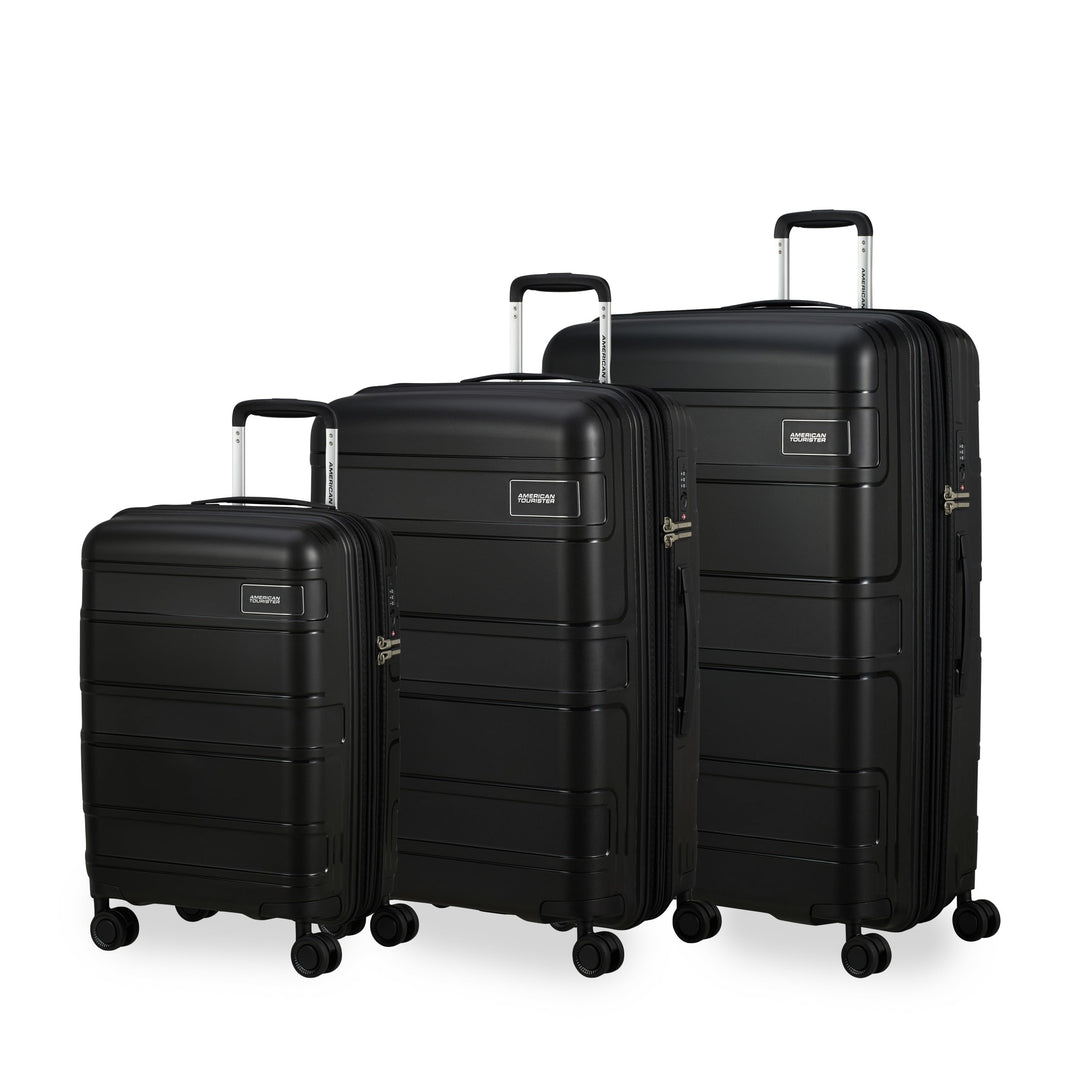 American Tourister Skymax - Kofferset 3-teilig, Schwarz (Bass Black) Black (Bass Black), Black (Bass