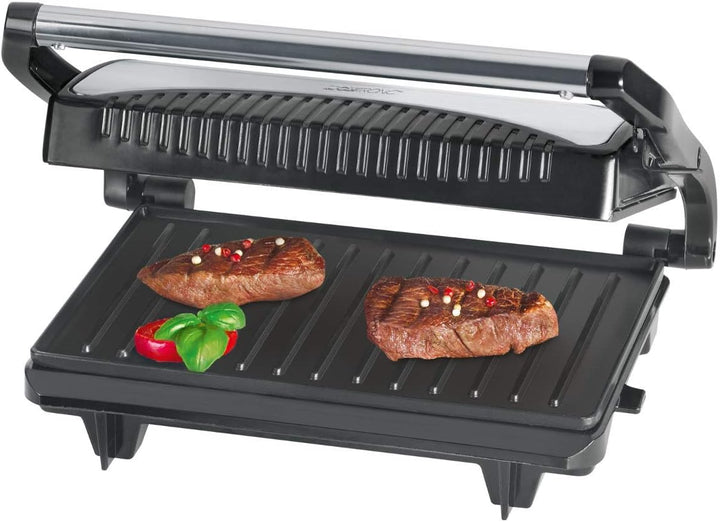 Clatronic® Kontaktgrill | beidseitiges fettfreies Grillen | 700W | antihaftbeschichtete Grillplatten