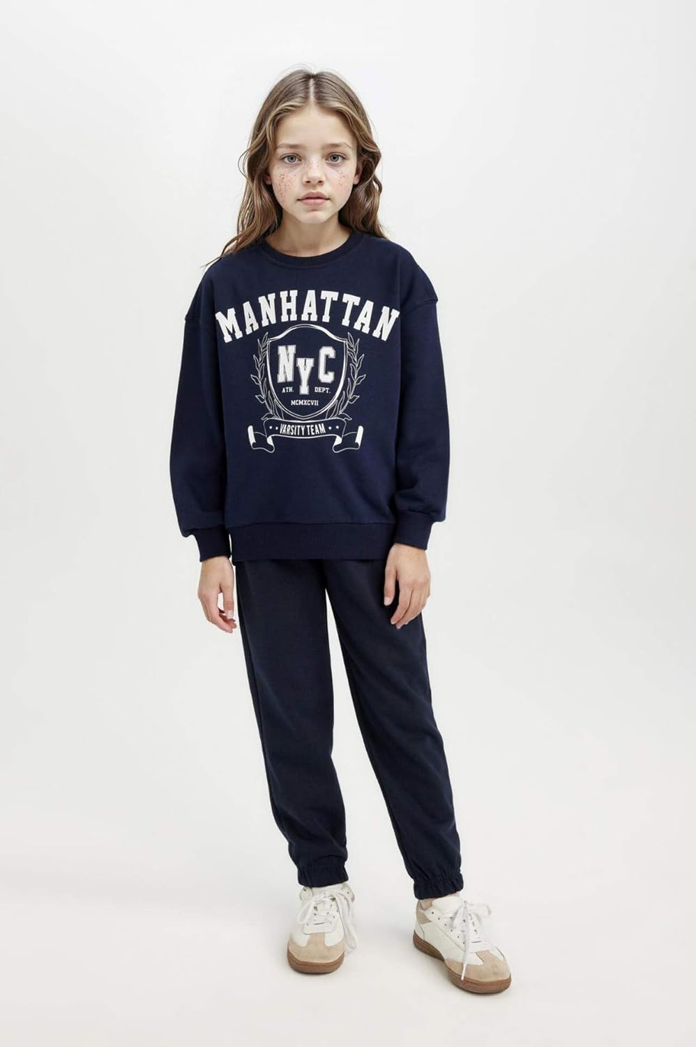 DeFacto Girl Regular Fit Langarm Gestricktes Kapuzen-Sweatshirt für Mädchen 9-10 Jahre Navy, 9-10 Ja