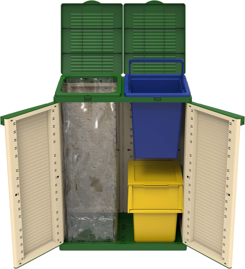 Terry, Ecocab 2, Schrank zum Mülltrennen, für den Innen- und Aussenbereich, 2 separate Fächer. Farbe