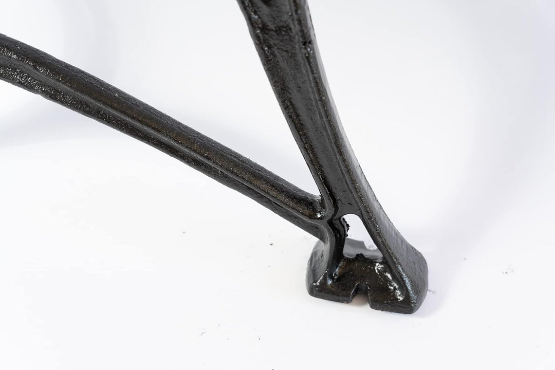 SEZAM Bankfüsse aus Gusseisen Schwarz x 2 Stück, mit Rückenlehne &amp; Armstütze - 51 x 36 x 75 cm, für