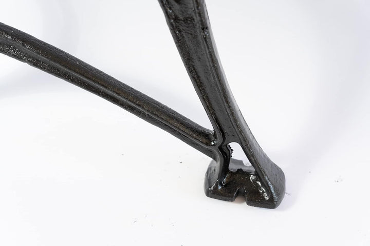 SEZAM Bankfüsse aus Gusseisen Schwarz x 2 Stück, mit Rückenlehne &amp; Armstütze - 51 x 36 x 75 cm, für