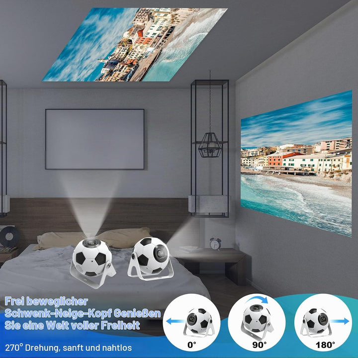 2026 Mini-Beamer, unterstützt 4K/1080p und 220 ANSI-Lumen, automatische vertikale Trapezkorrektur, u