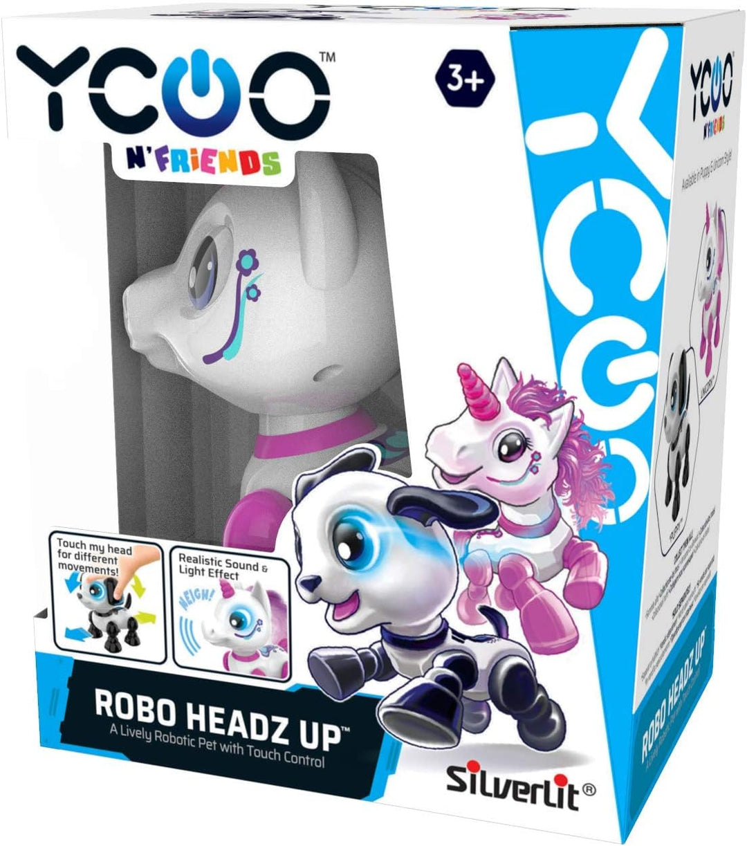 YCOO 88525 ROBO HEADZ UP Einhorn by Silverlit, Einhorn Roboter, Ton- und Lichteffekte, Roboter für K