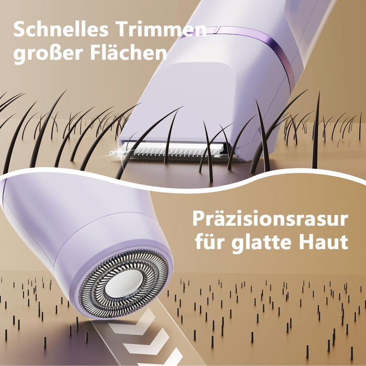 Intimrasierer für Frauen, Rasierer Damen Intimbereich Sanft, 2 in 1 Elektrischer Damenrasierer, Biki