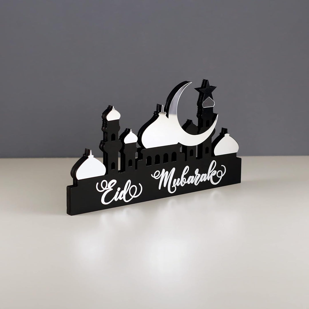 iwa concept Islamische Tischdekorationen aus Holz mit Acryl, Ramadan-Kareem-und Eid-Mubarak-Dekorati