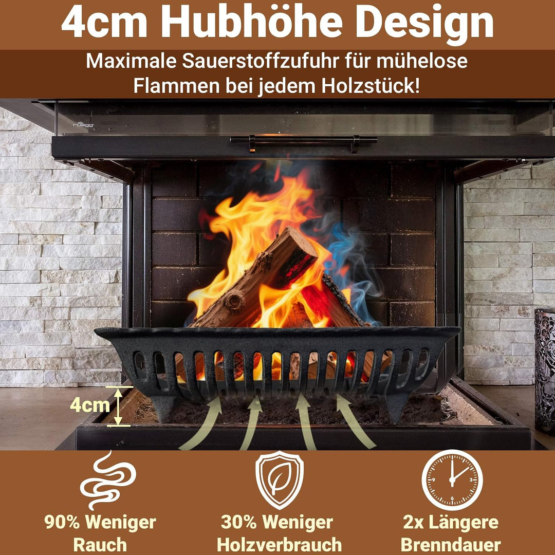 Amagabeli Kamin Feuerrost Brennholz Holzhalter Gusseisen Holz Kohle Kohlerost für Innen und Aussenbe