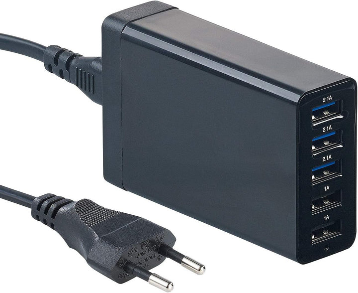 revolt iPad Ladestation: 6-Fach-Ladestation mit 5-Port-USB-Netzteil, Smart Power, 40 Watt, 8 A (Lade