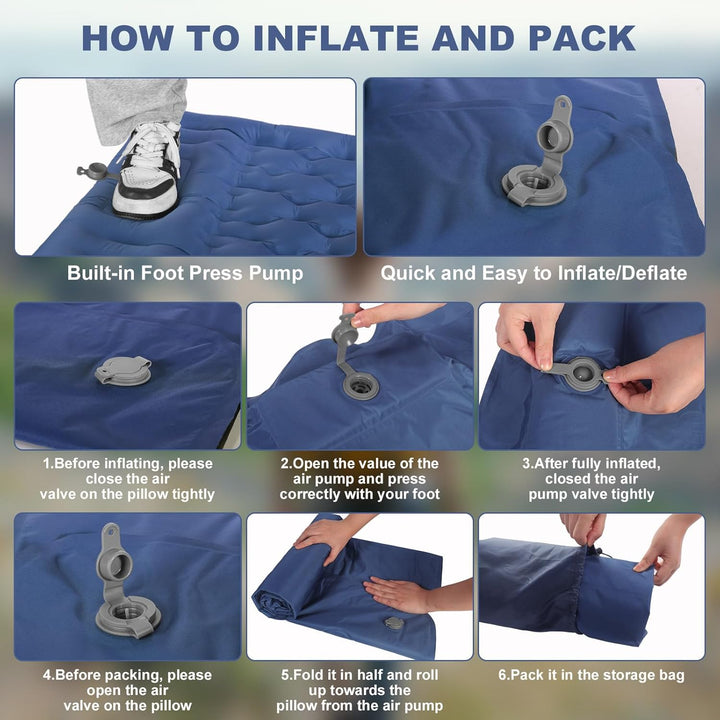 SHANNA Isomatte Outdoor Camping Luftmatratze: Extra Dick 12cm Ultraleicht Aufblasbare Matratze Die B