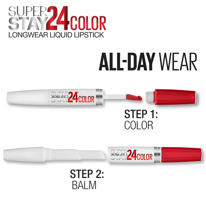 Maybelline New York Super Stay 2 Step Lipsticks, Continuous Coral, 1.8g