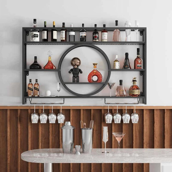 Regal Metall Weinregal Hängend Flaschenregal: Bar Regale Wand Wandmontierte Weinregale Für Bar, Rest