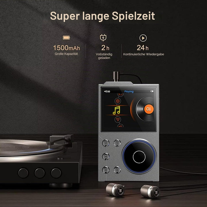 HiFi-MP3-Player, Bluetooth 5.3, Verlustfreier Sound, Hochauflösender Musik-Player, Tragbarer Audio-P